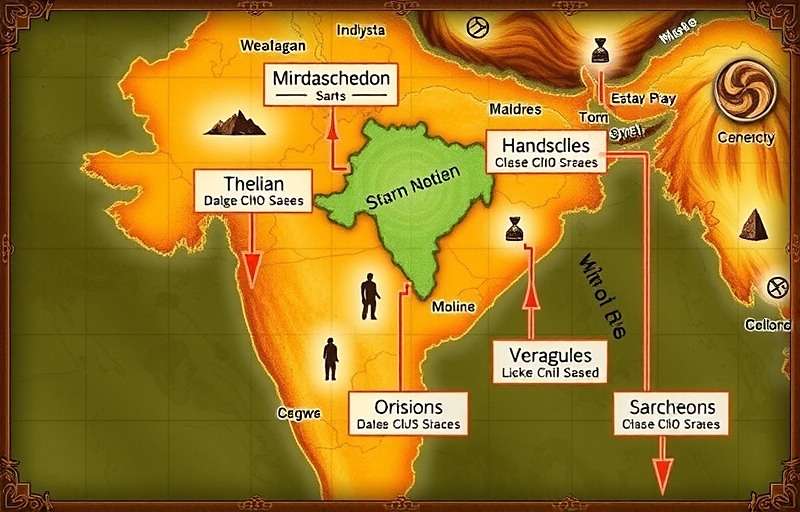 Fennel Epic Tales Quest Map Fennel Epic Tales quest map showing different regions based on Indian geography