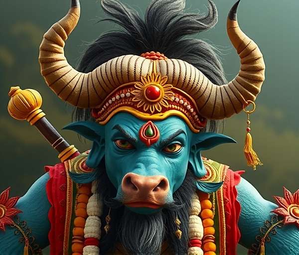Mahishasura - Fennel Epic Tales Mahishasura character in Fennel Epic Tales with buffalo head