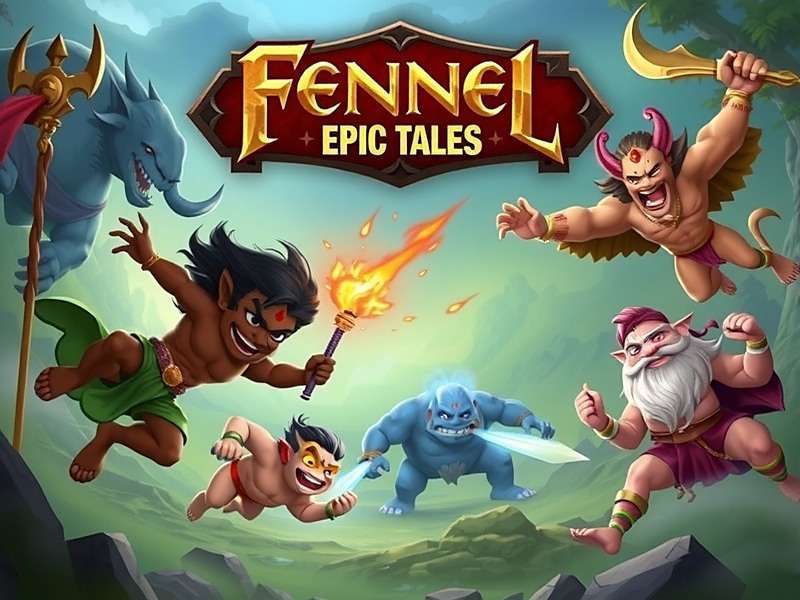 Fennel Epic Tales Game Cover Fennel Epic Tales game cover featuring Indian mythological characters in an epic battle scene