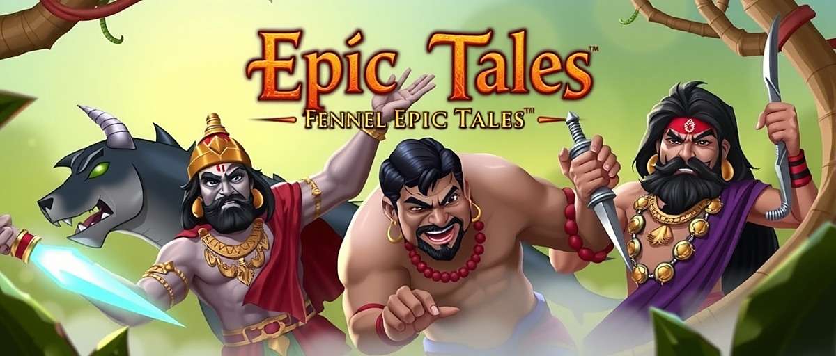 Join Fennel Epic Tales Fennel Epic Tales promotional image featuring various characters from Indian mythology